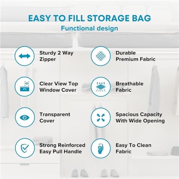 SmartCube Under Bed Storage Bags - 3 Pack Large 39" x 18" x 6" Gray Containers - Picture 4 of 7